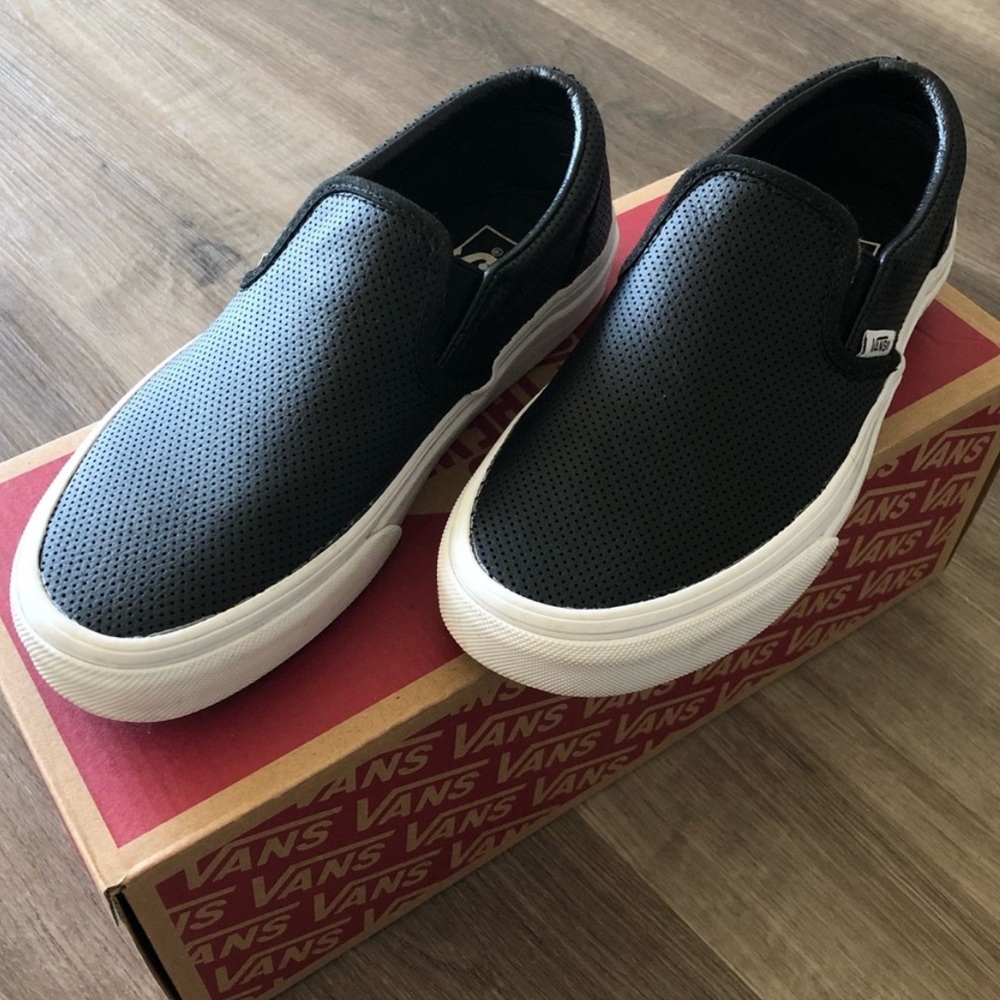 Vans Black Slip On Shoes